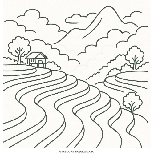 Terraced Fields Coloring Pages for Kids – Beautiful Printable Designs | 2026