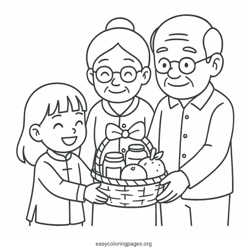 Kids Chuc Tet Holiday Grandparents Coloring Pages for Kids – Beautiful Printable Designs | 2026
