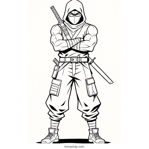 Tranh Tô Màu Ninja Siêu Ngầu Cho Bé Trai Thích Phiêu Lưu