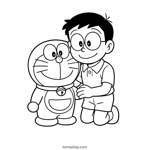 Tô Màu Doremon Và Nobita 2026 dễ thương Cho Bé Học Tô