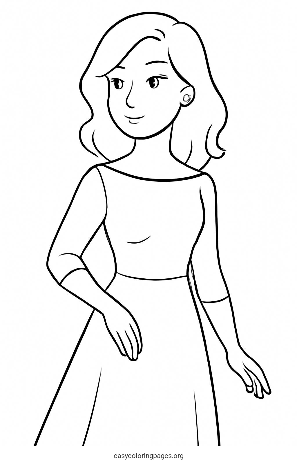Feet Portrait Elegant Coloring Page
