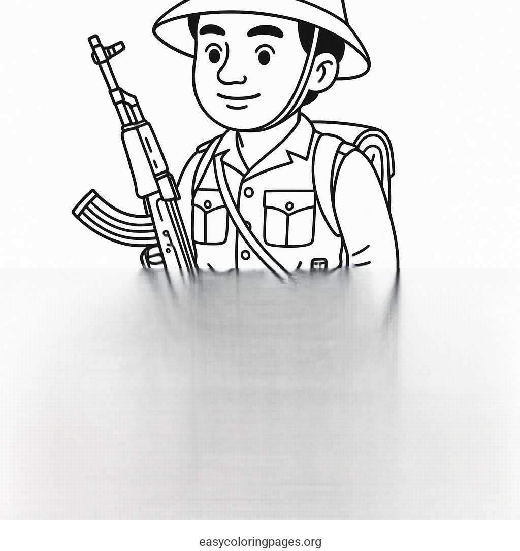 Soldier Warrior Picture Coloring Page