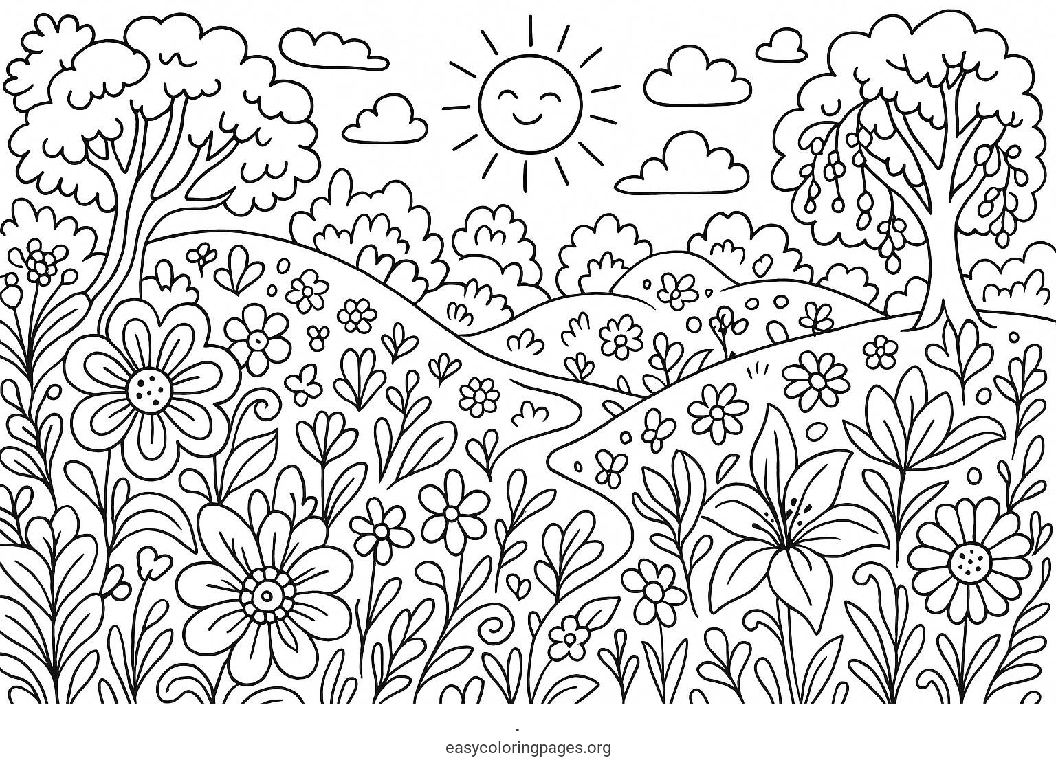 Spring Fantasy Coloring Page