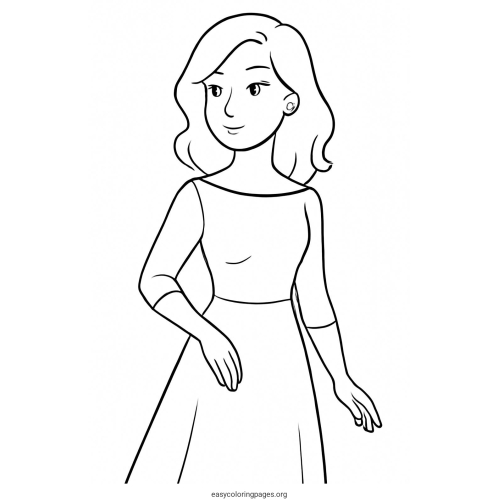 Feet Portrait Elegant Coloring Page