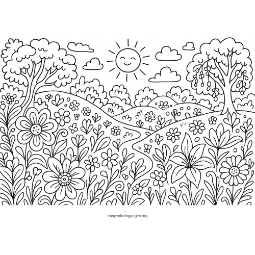 Spring Fantasy Coloring Page